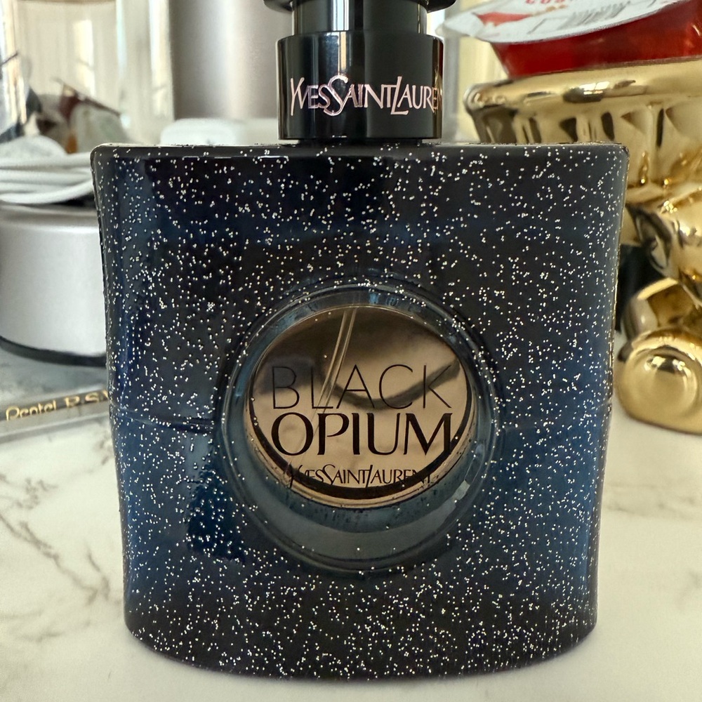 Yves Saint Laurent Black Opium Bottle - Black and Silver